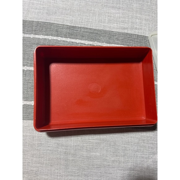 Tupperware Modular Mate Rectangular Container Red Lid Vintage Kitchen Storage - Picture 7 of 8